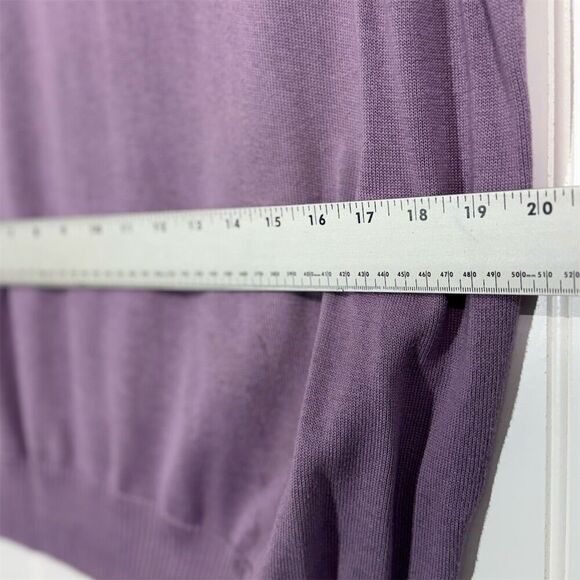 Johnston & Murphy Purple Pima Cotton Sweater Vest M Mock Neck Snap Button Preppy - Picture 4 of 8